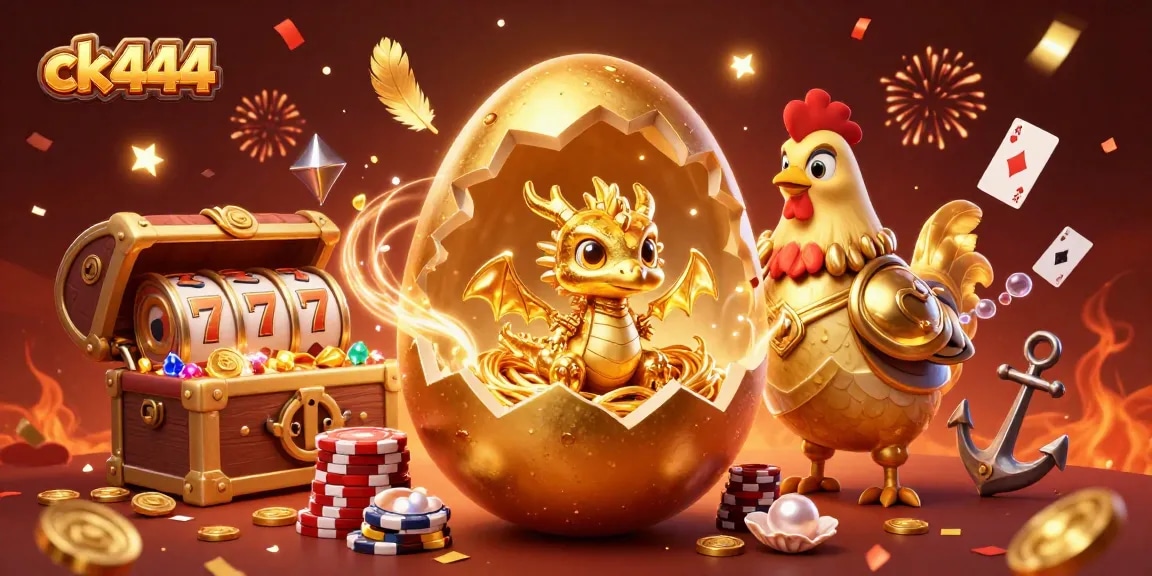 Engage in exciting gaming at ck444 with a golden dragon and vibrant casino elements.