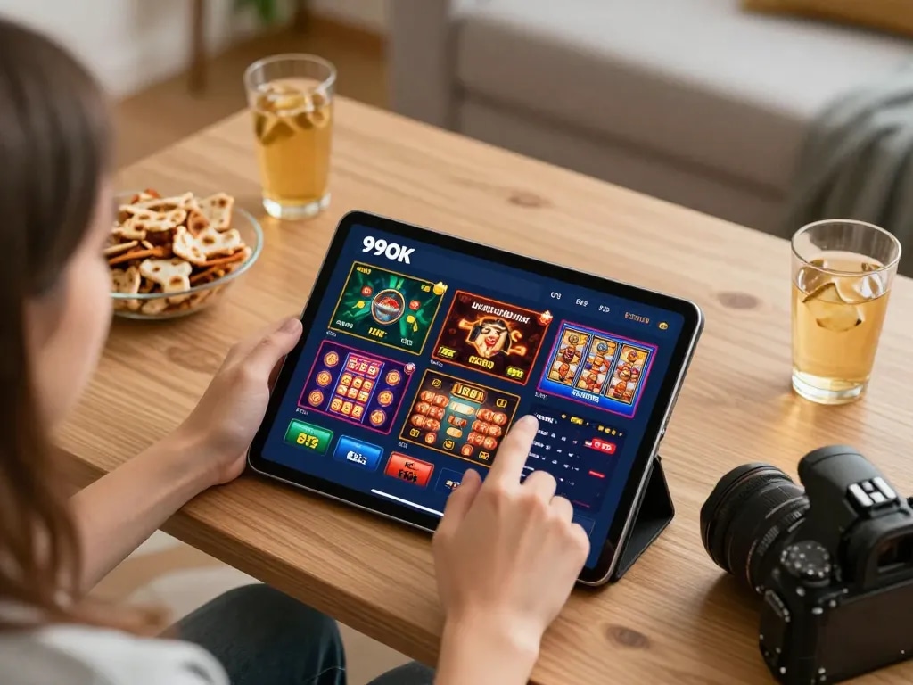 Engaged user enjoying the 99ok casino app for an exciting online gaming experience.