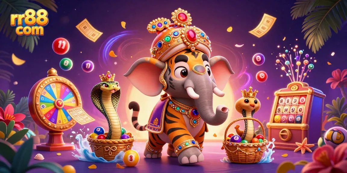 Experience thrilling action at rr88 com with vibrant lottery balls and casino games in an immersive 3D scene.