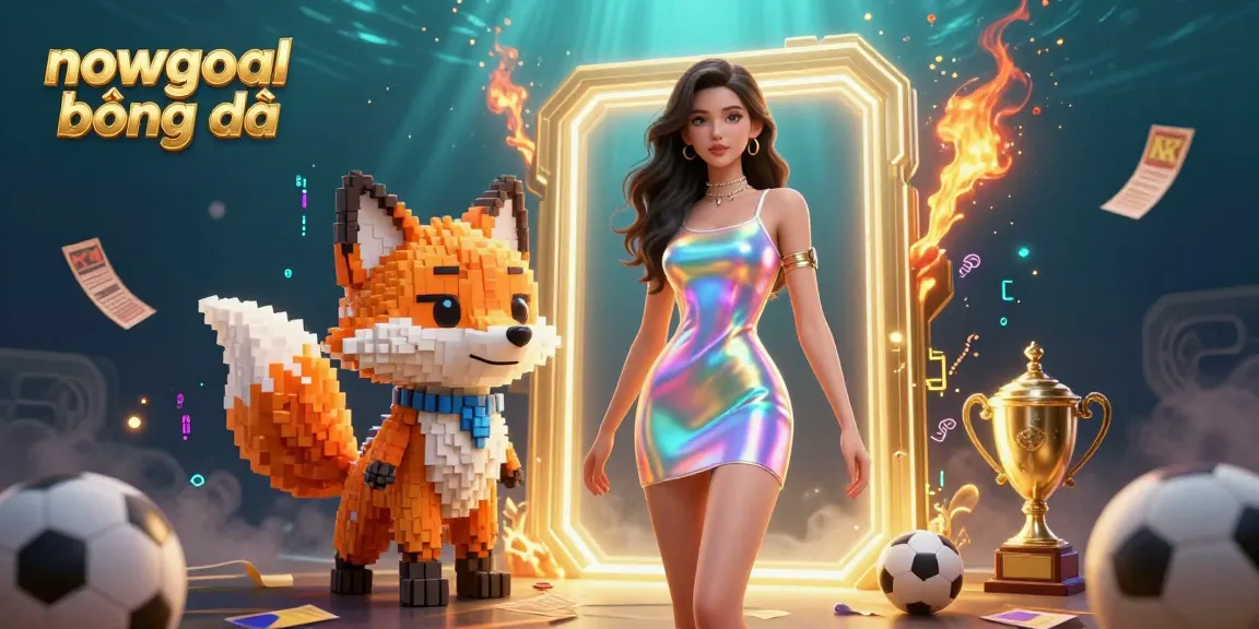 Bet on nowgoal bóng đá with this vibrant 3D illustration showcasing live sports elements and a dazzling woman.