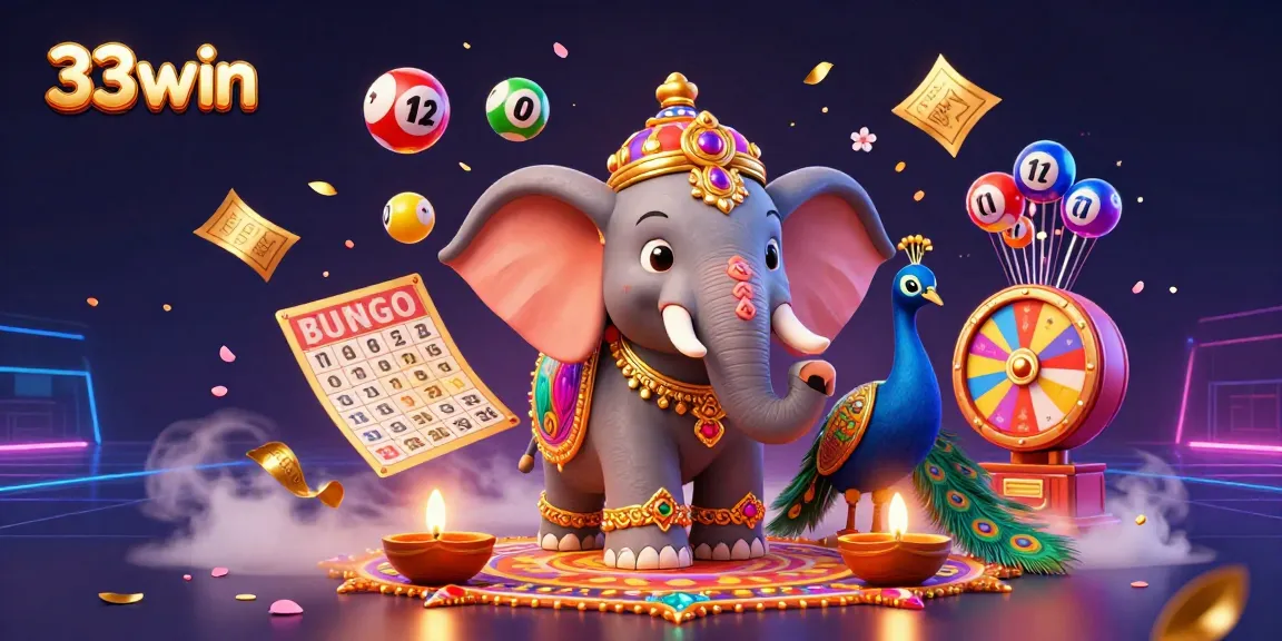 Engage with thrilling lottery excitement at 33win featuring vibrant 3D artwork.