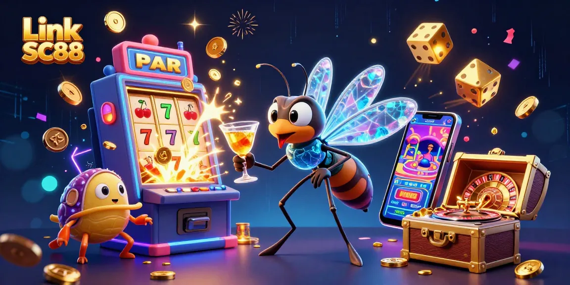 Experience excitement with Link SC88's vibrant casino scene featuring dynamic characters and thrilling game elements.
