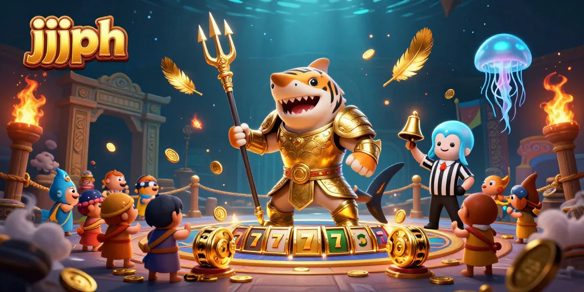 Join the thrilling jjjph casino experience in an underwater scene with vibrant characters and elements.