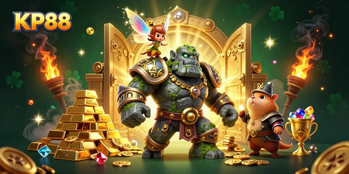 Experience thrilling adventures at KP88 while exploring treasures in a vibrant casino scene.